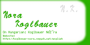 nora koglbauer business card